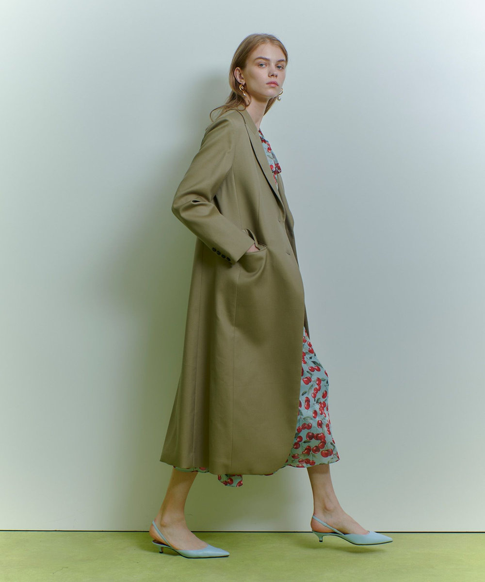 LOULOU WILLOUGHBY 【LOULOU WILLOUGHBY】ビスコースツイルチェスターコート ベージュ (11)