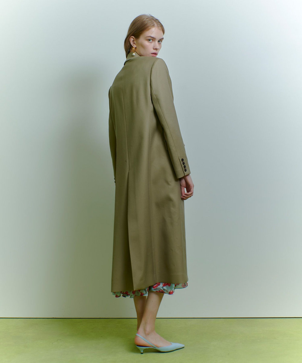 LOULOU WILLOUGHBY 【LOULOU WILLOUGHBY】ビスコースツイルチェスターコート ベージュ (11)