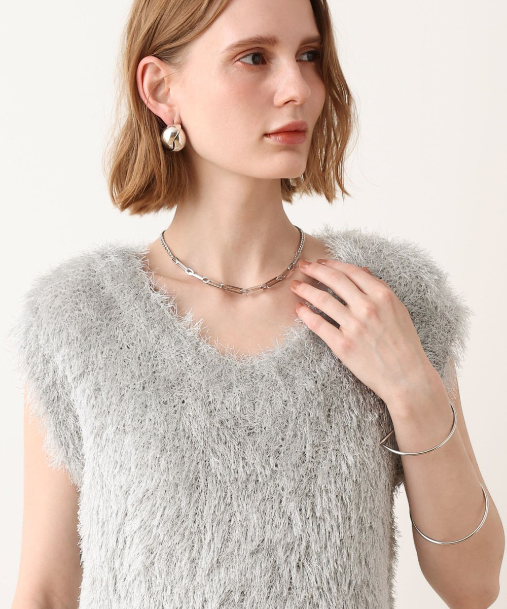 allureville スクエアチェーンネックレス シルバー (90)