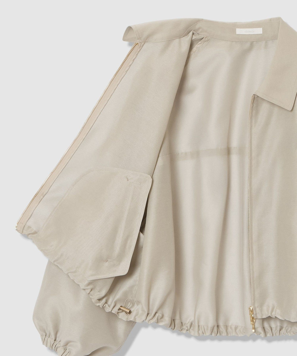 allureville オーガンジーステンカラーブルゾン ベージュ (11)