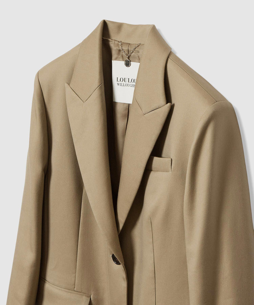 LOULOU WILLOUGHBY 【LOULOU WILLOUGHBY】ビスコースツイルチェスターコート ベージュ (11)