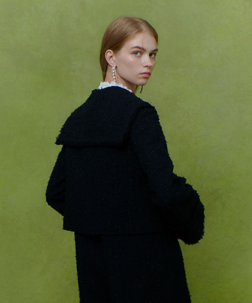 LOULOU WILLOUGHBY 【LOULOU WILLOUGHBY】ファンシーツイードセーラージャケット ネイビー (65)