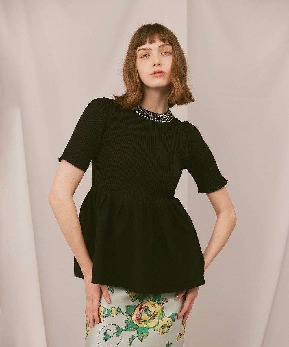 LOULOU WILLOUGHBY】衿ビーズペプラムプルオーバー|allureville