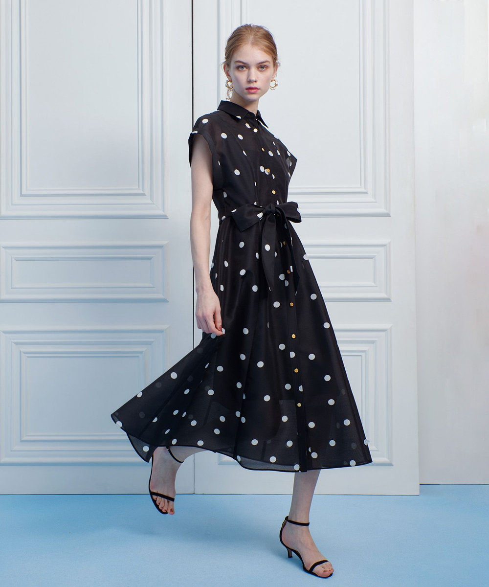 【LOULOU WILLOUGHBY】オーガンドットウエストリボンワンピース|allureville OFFICIAL SITE / ONLINE  SHOP｜アルアバイル オフィシャル サイト