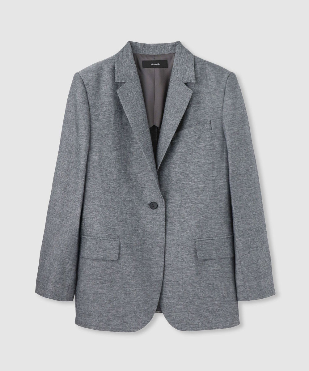 allureville シャークスキンシングルオーバージャケット ブラック (95)