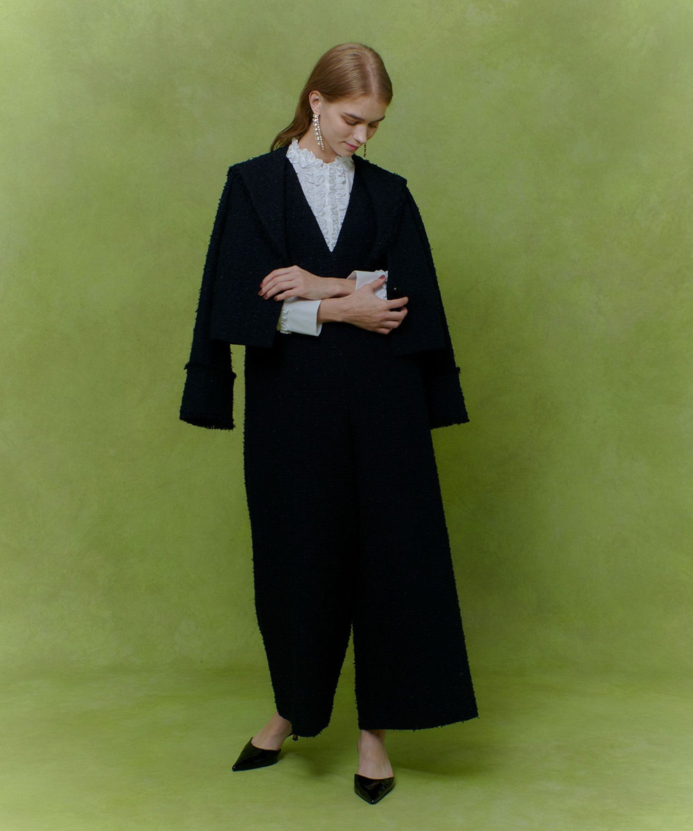 LOULOU WILLOUGHBY 【LOULOU WILLOUGHBY】ファンシーツイードセーラージャケット ネイビー (65)