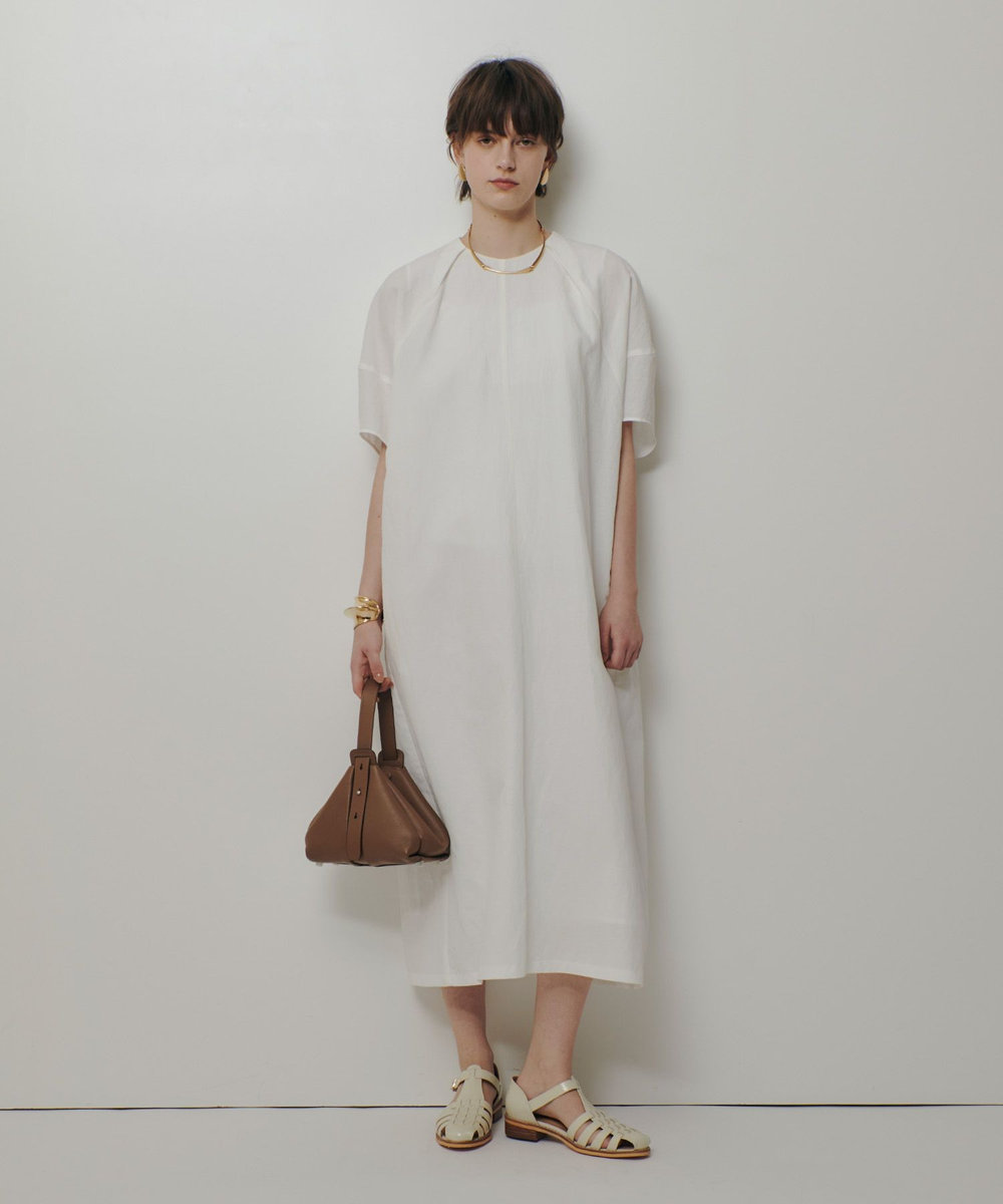 allureville リネンラミーコクーンワンピース オフホワイト (02)