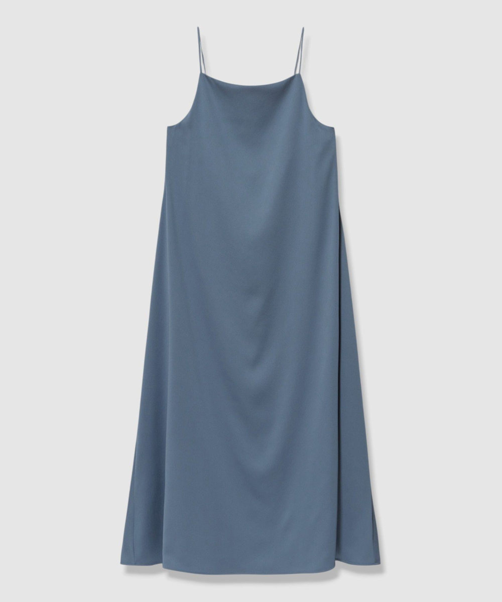 allureville サテンロングキャミドレス サックス (63)