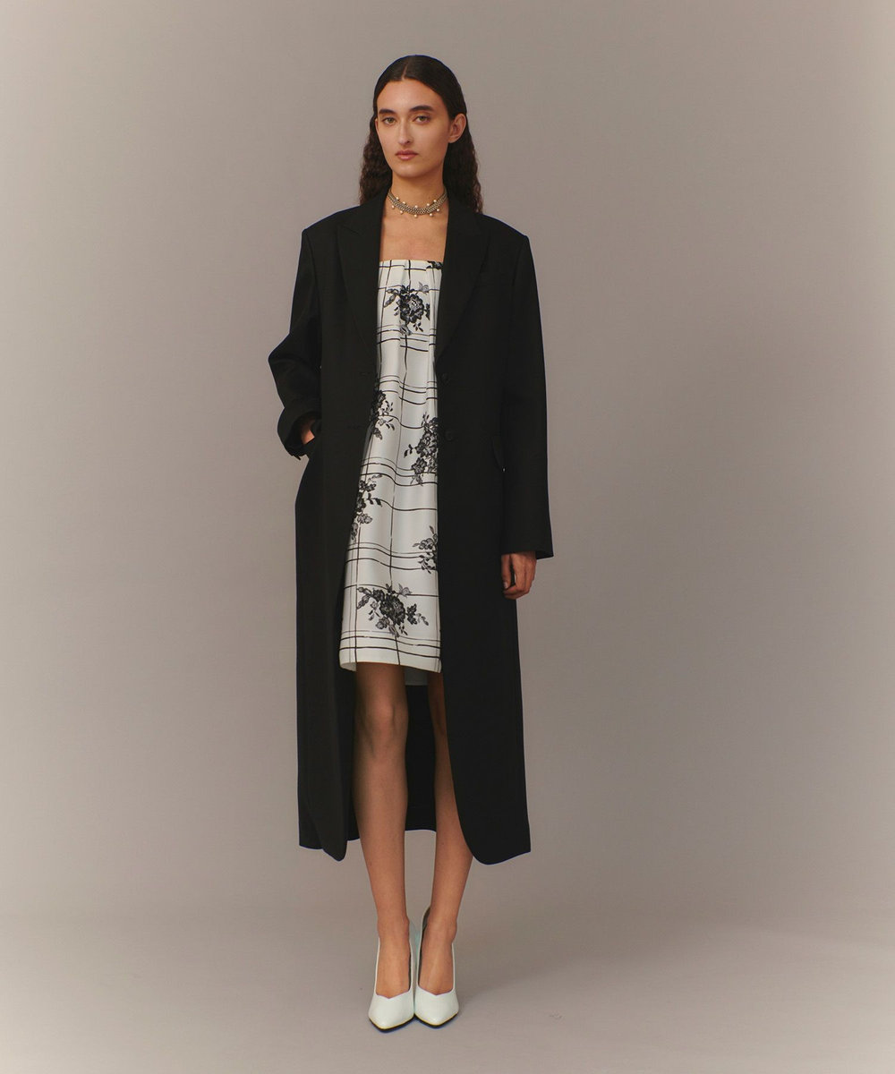 LOULOU WILLOUGHBY 【LOULOU WILLOUGHBY】ビスコースツイルチェスターコート ブラック (95)