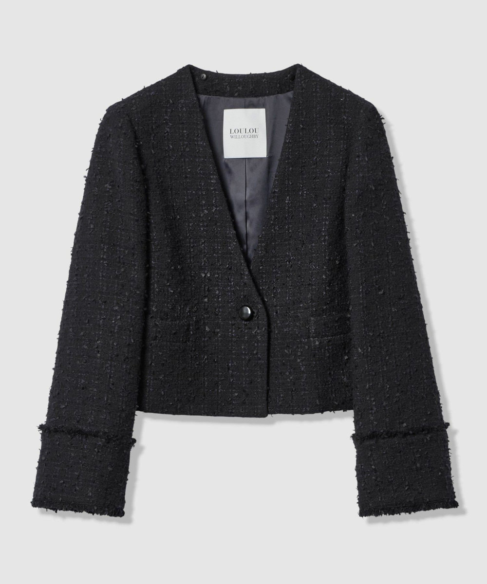 LOULOU WILLOUGHBY 【LOULOU WILLOUGHBY】ファンシーツイードセーラージャケット ネイビー (65)