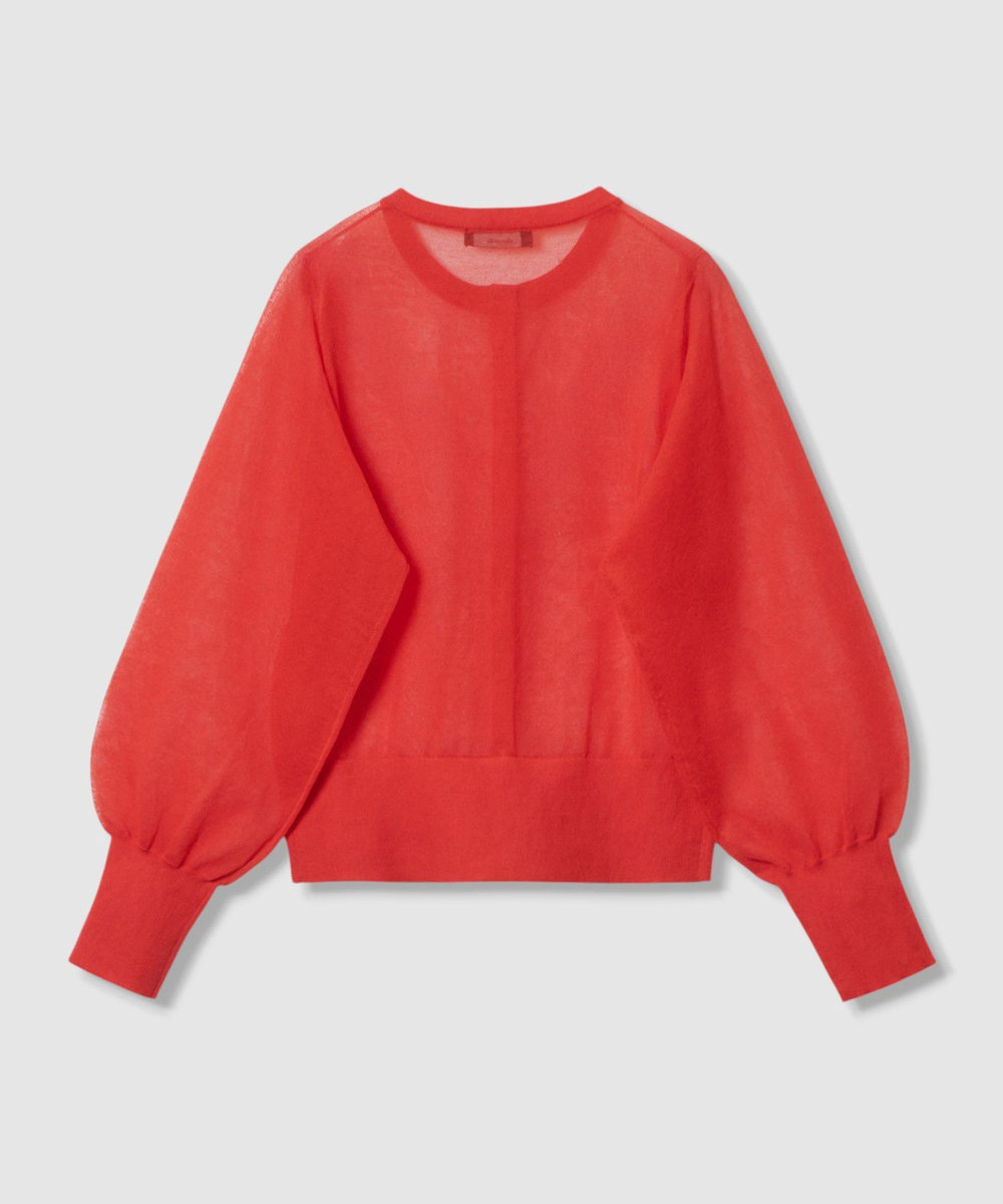 allureville ◇ シアーラミー混カーディガン レッド (43)