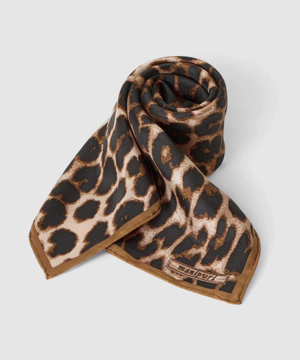 buying 【manipuri(マニプリ)】65×65 SILK SCARF ブラウン系 (88)