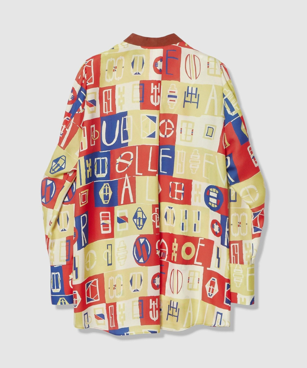 allureville パッチワークプリントボウブラウス レッド (43)