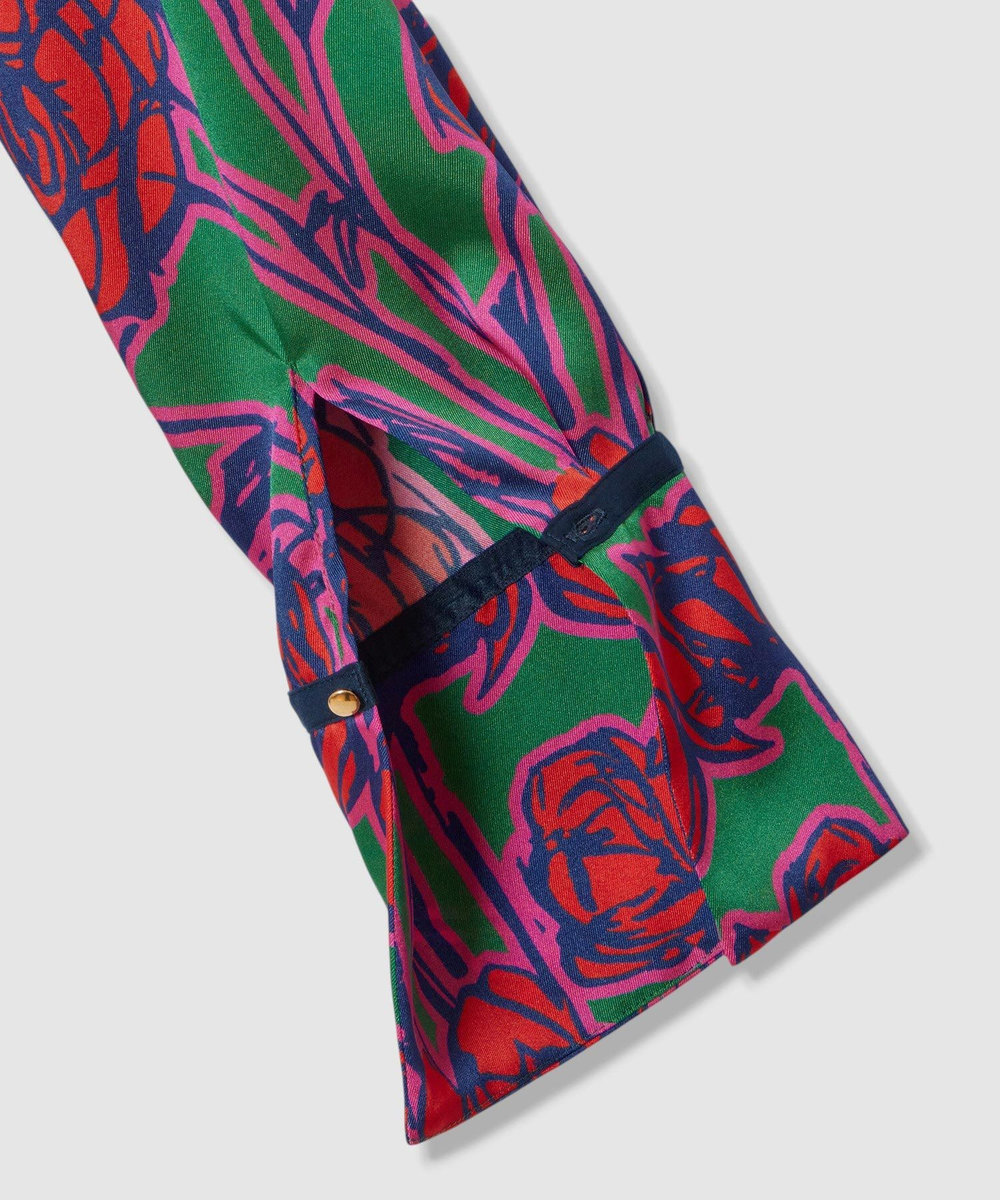 allureville ROSEプリント配色ボウブラウス レッド系 (46)
