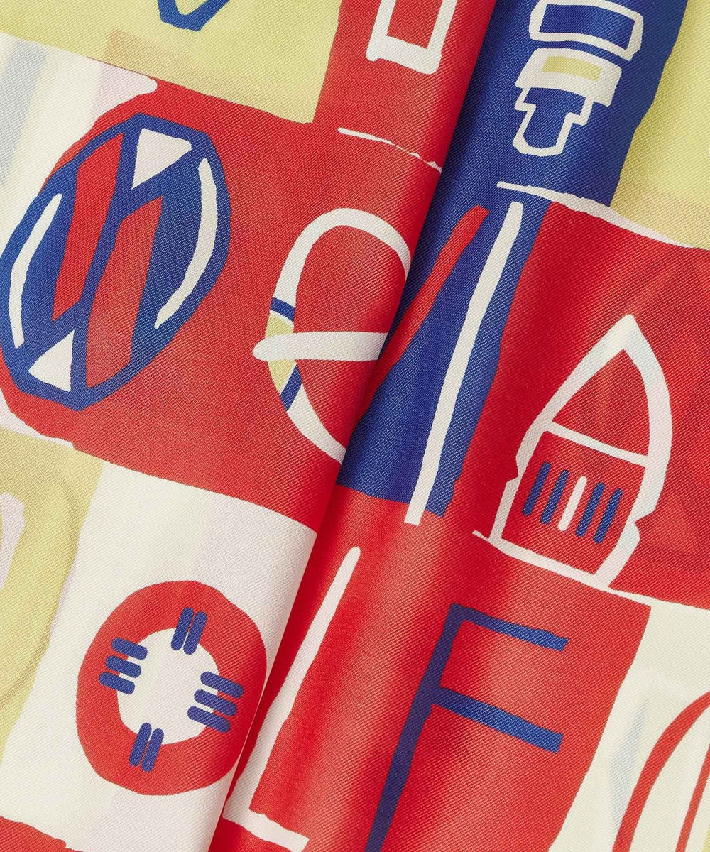 allureville パッチワークプリントボウブラウス レッド (43)