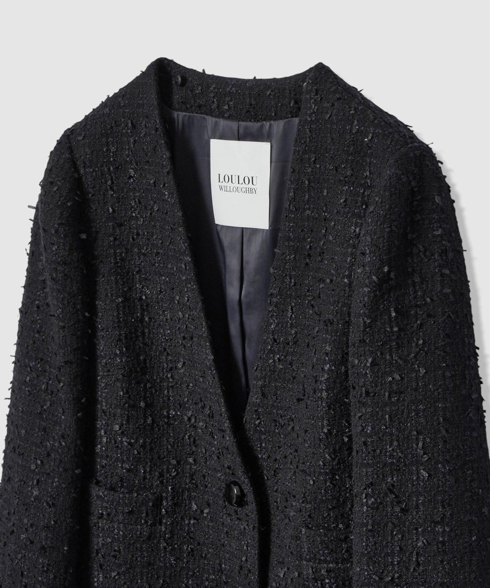 LOULOU WILLOUGHBY 【LOULOU WILLOUGHBY】ファンシーツイードセーラージャケット ネイビー (65)