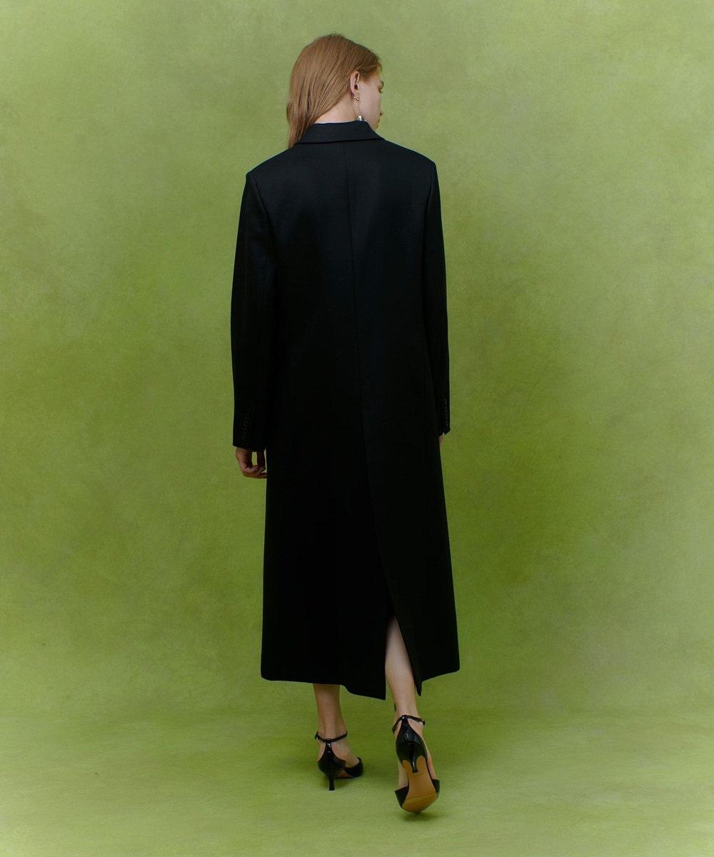 LOULOU WILLOUGHBY 【LOULOU WILLOUGHBY】ビスコースツイルチェスターコート ブラック (95)