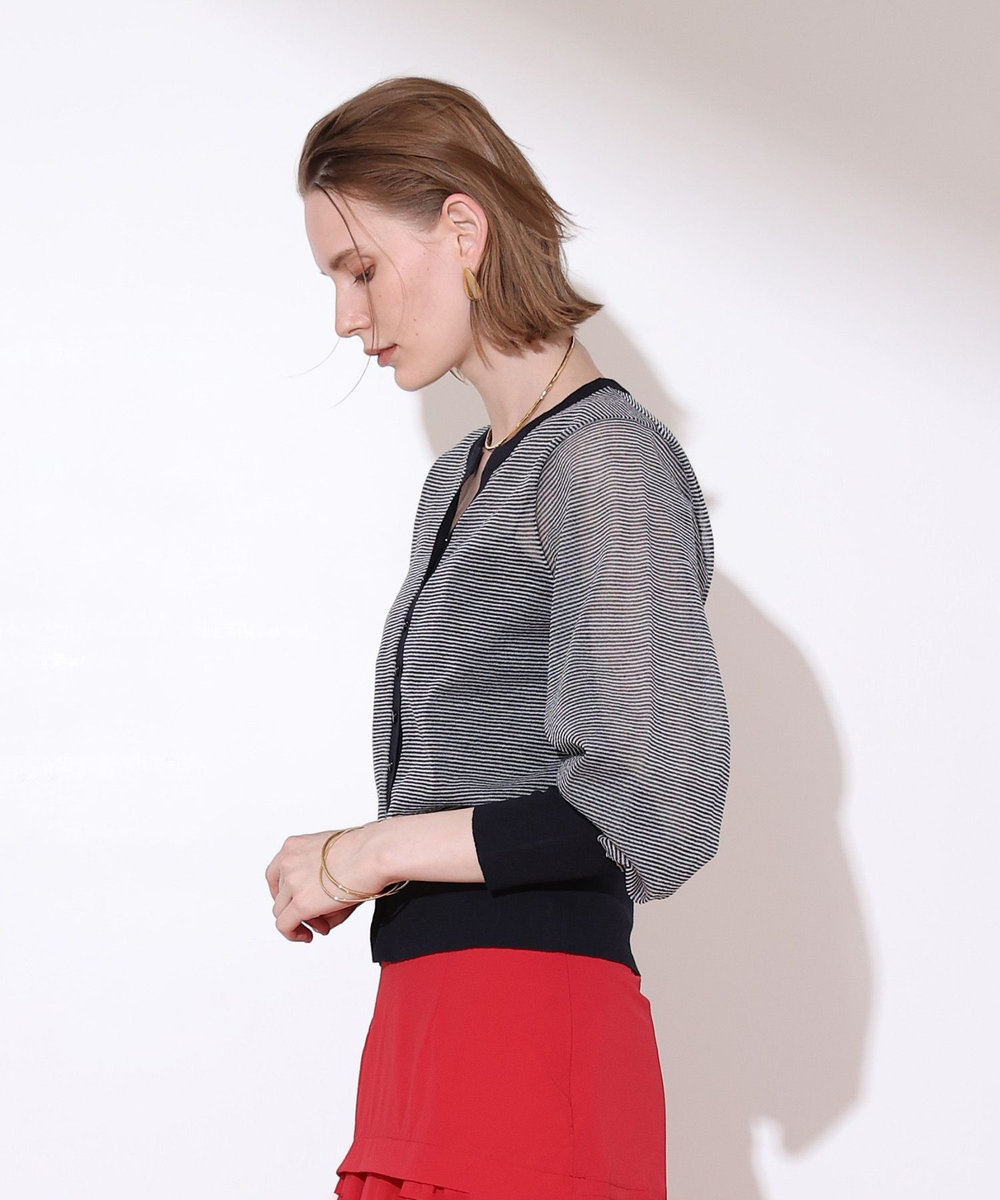 allureville シアーラミースキッパーカーディガン ブルー系 (68)