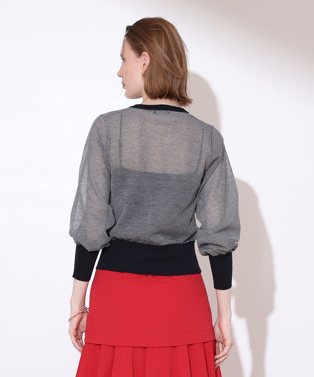 allureville シアーラミースキッパーカーディガン ブルー系 (68)