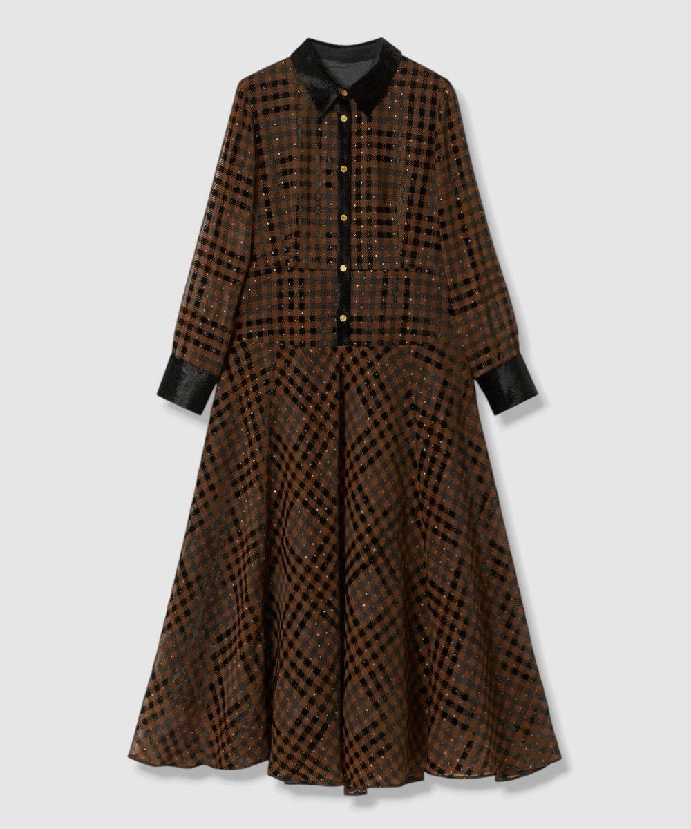 【LOULOU WILLOUGHBY】ウサギチェックワンピース シアーシェパードチェックワンピース|allureville OFFICIAL SITE