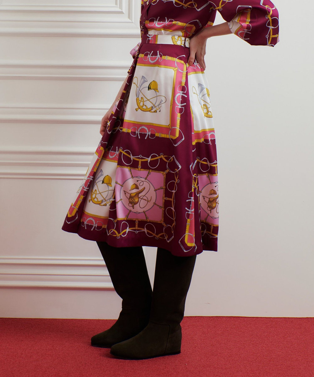 LOULOU WILLOUGHBY 【LOULOU WILLOUGHBY】RATTIジョッキープリントスカート ピンク (41)