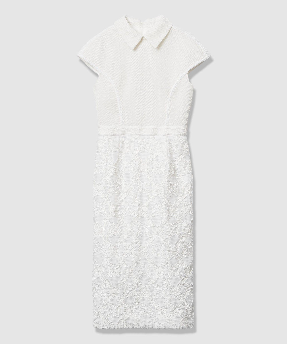 LOULOU WILLOUGHBY 【LOULOU WILLOUGHBY】コード刺繍ドッキングワンピース オフホワイト (02)