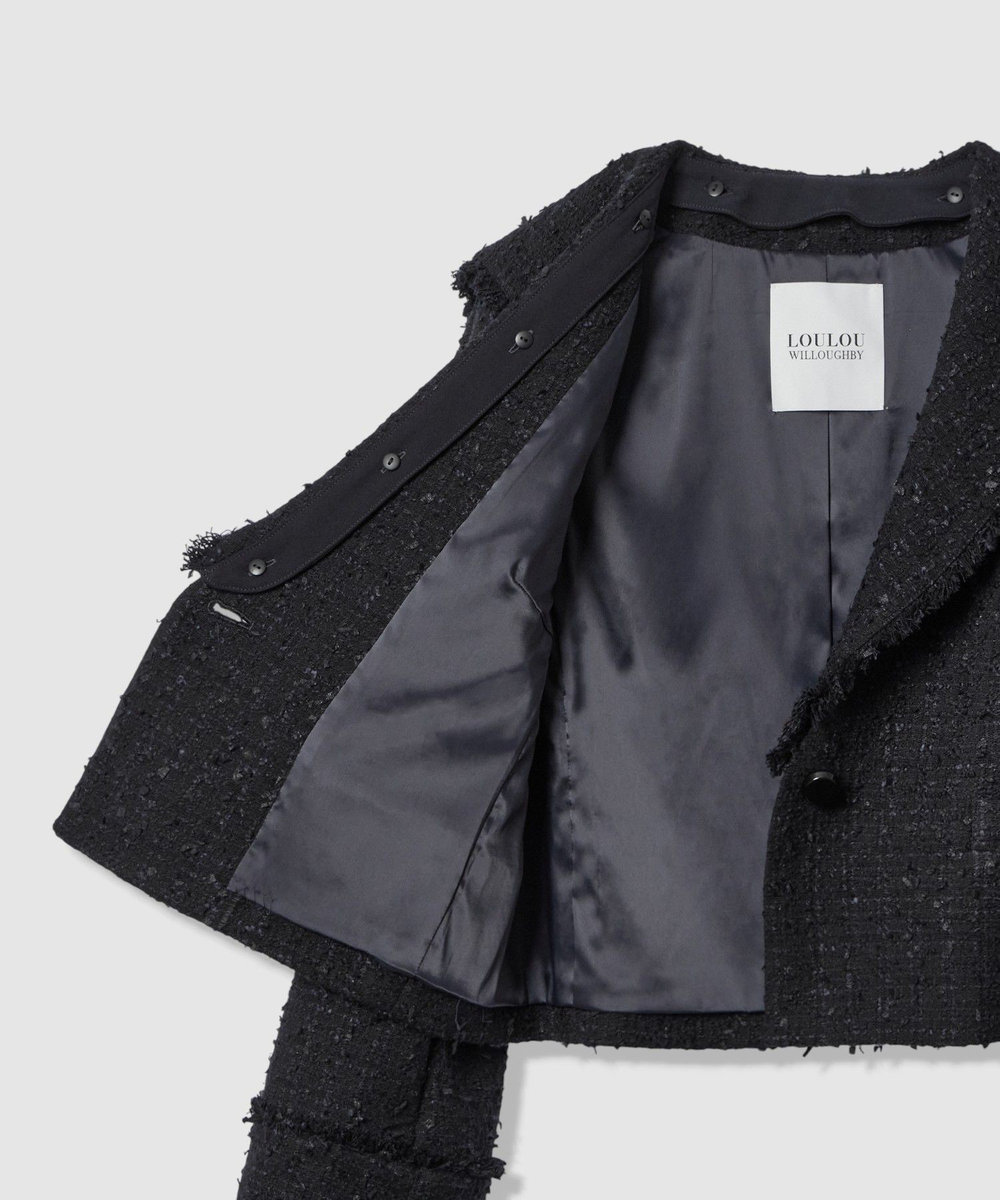 LOULOU WILLOUGHBY 【LOULOU WILLOUGHBY】ファンシーツイードセーラージャケット ネイビー (65)