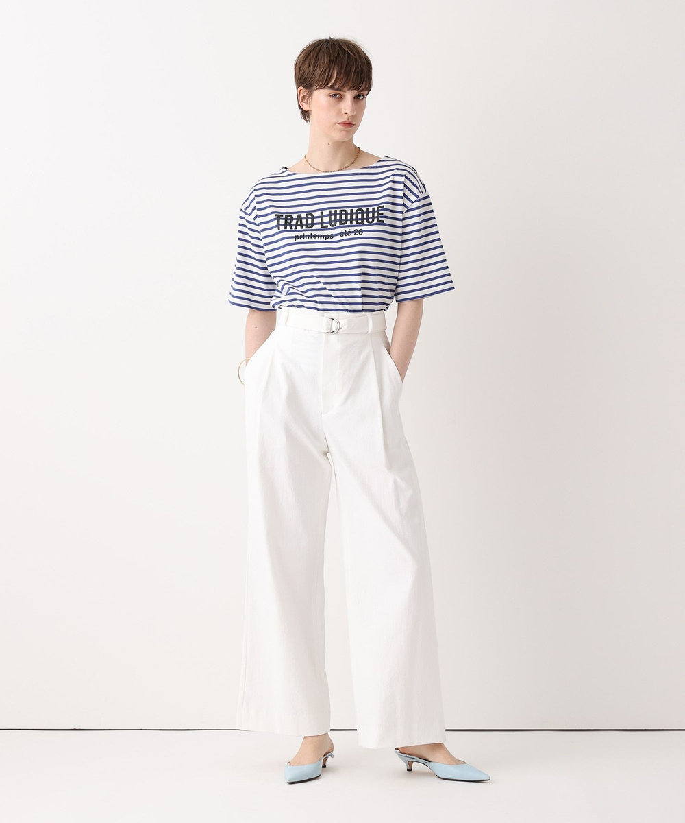 allureville シェルタリングタックワイドパンツ ホワイト (01)