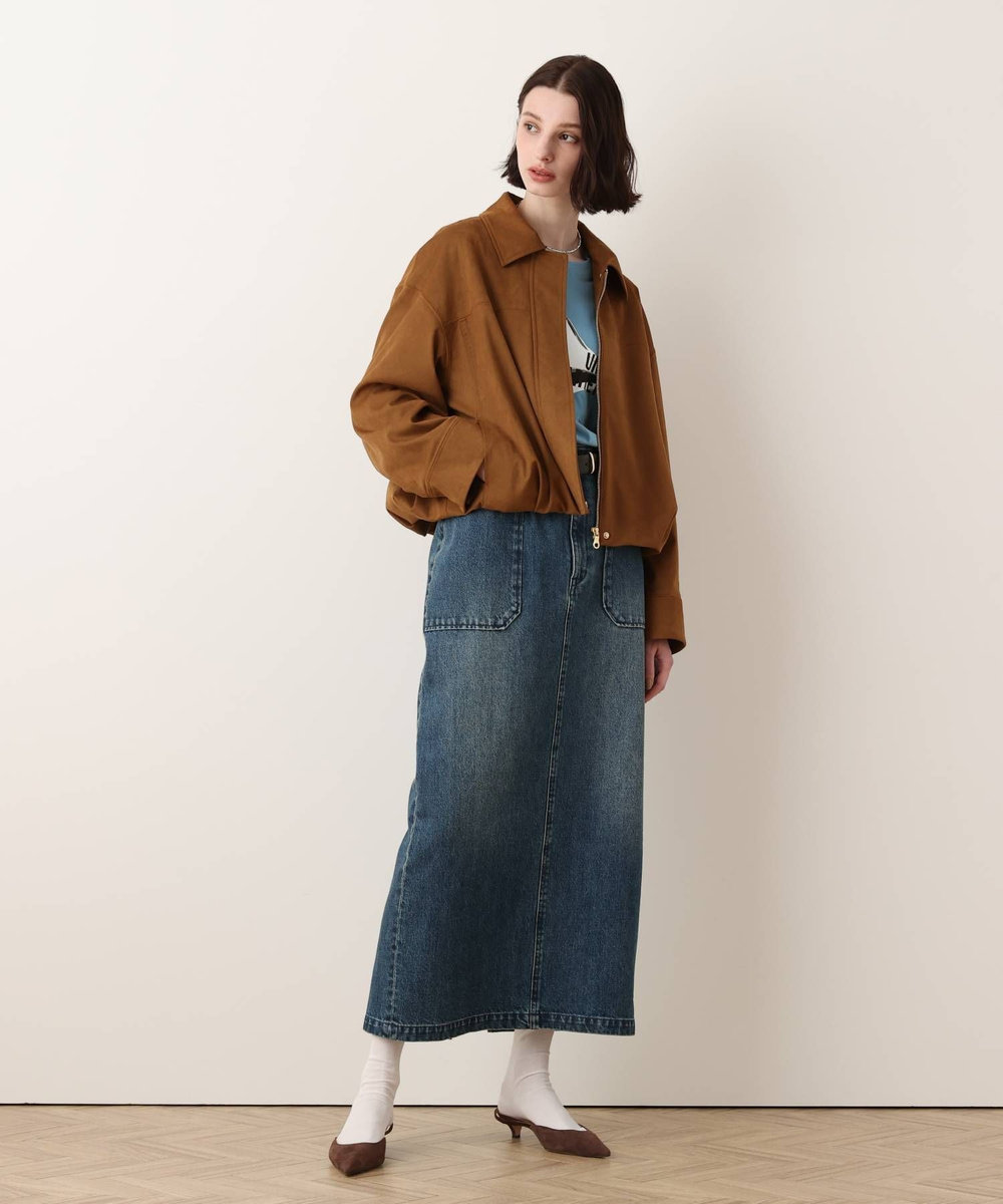allureville フェイクスェードフォルムブルゾン ブラウン (81)