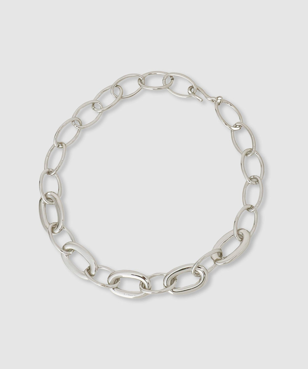 allureville オーバルビッグチェーンネックレス シルバー (90)