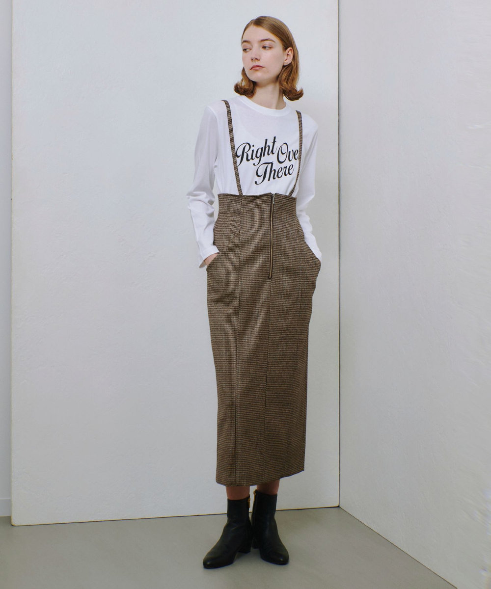 allureville 【セットアップ対応可能】ガンクラブチェックジップスカート ブラウン (81)