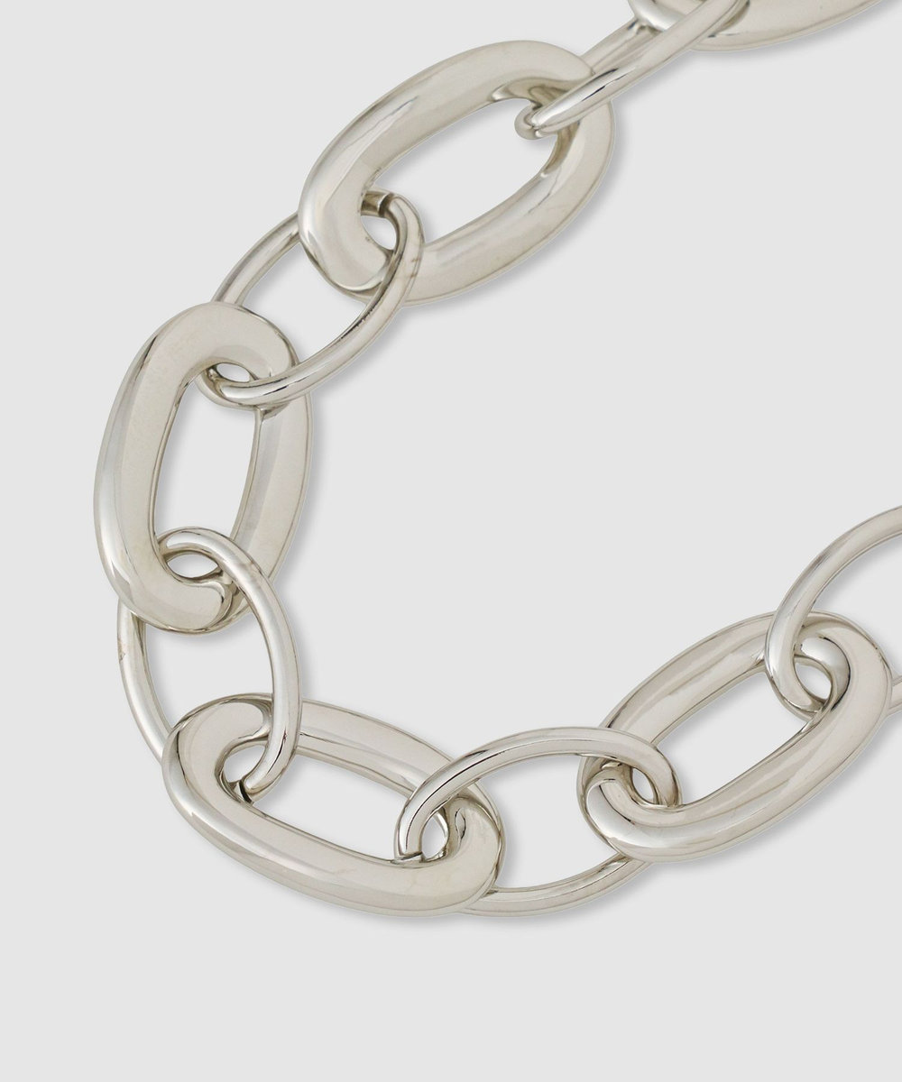 allureville オーバルビッグチェーンネックレス シルバー (90)