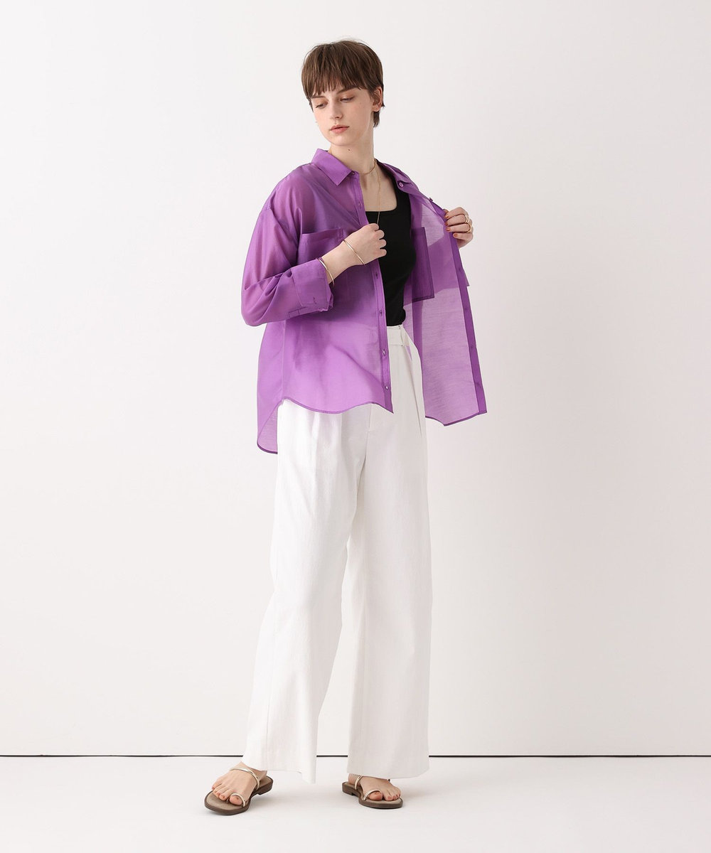 allureville シェルタリングタックワイドパンツ ホワイト (01)