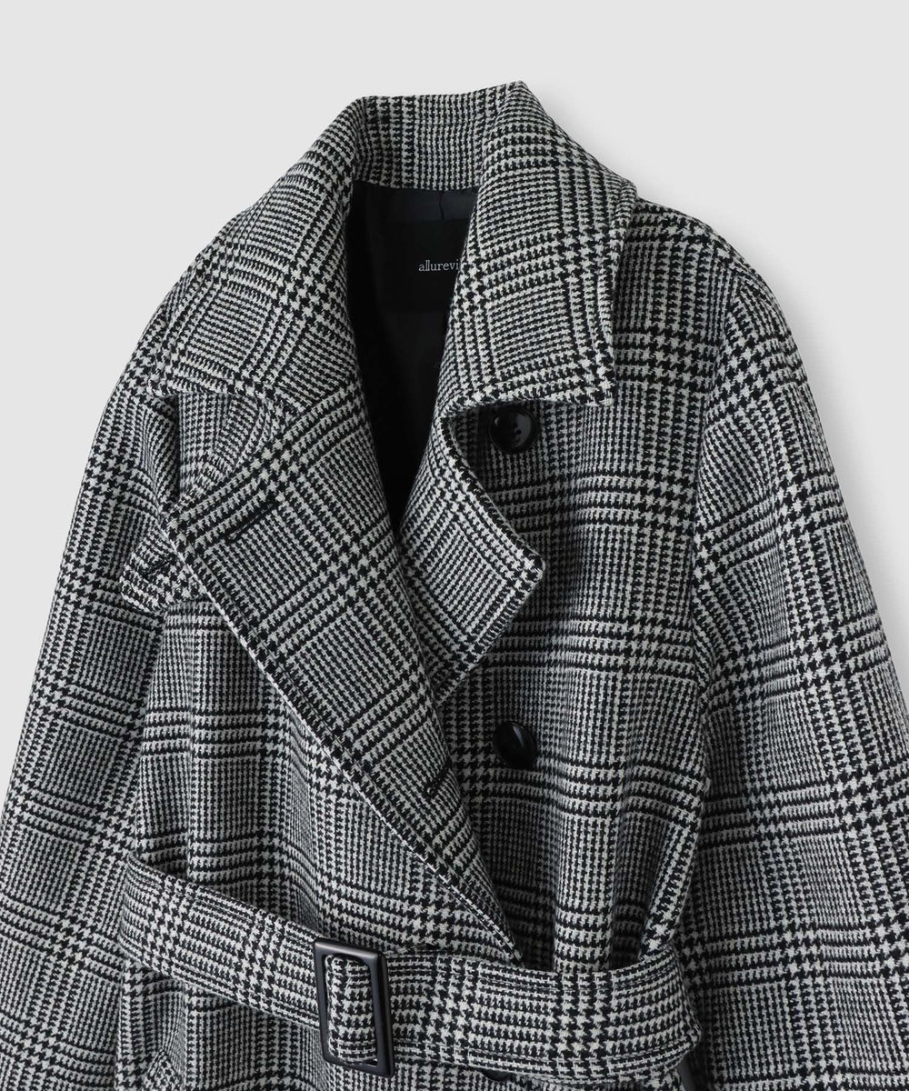 allureville スプリットラグランロングコート ブラック (95)