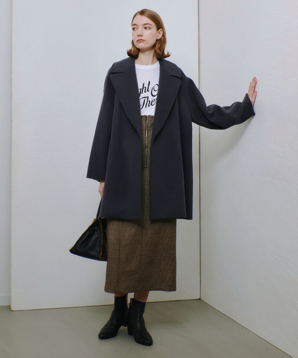allureville 【セットアップ対応可能】ガンクラブチェックジップスカート ブラウン (81)