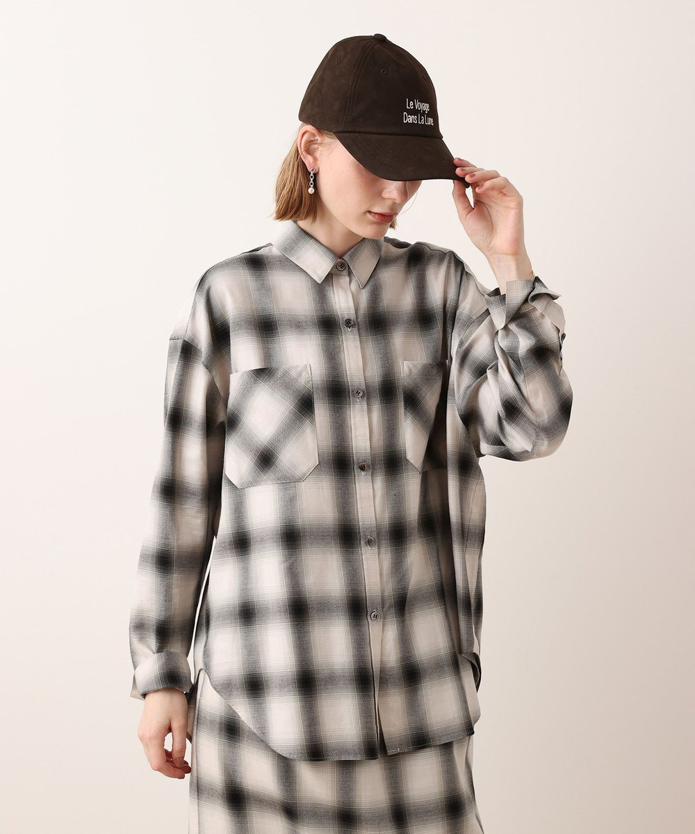 allureville オンブレーチェックシャツ ブラック系 (98)