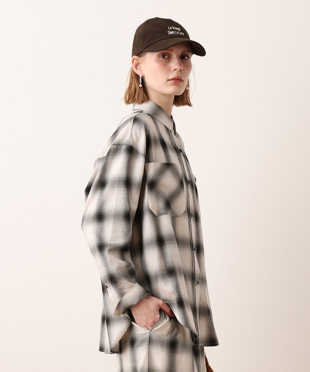 allureville オンブレーチェックシャツ ブラック系 (98)