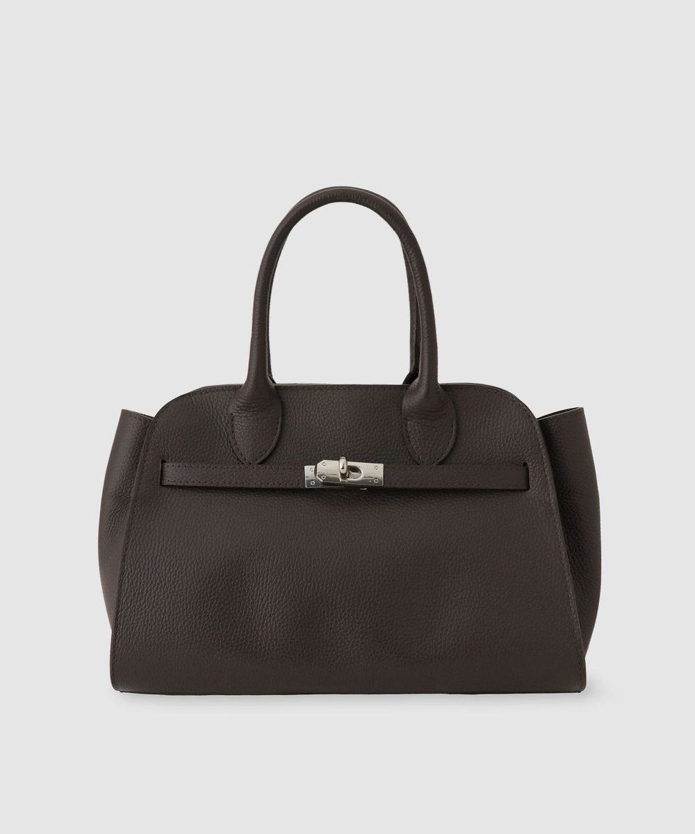 allureville ◇フロント尾錠トートバッグ ダークブラウン (82)