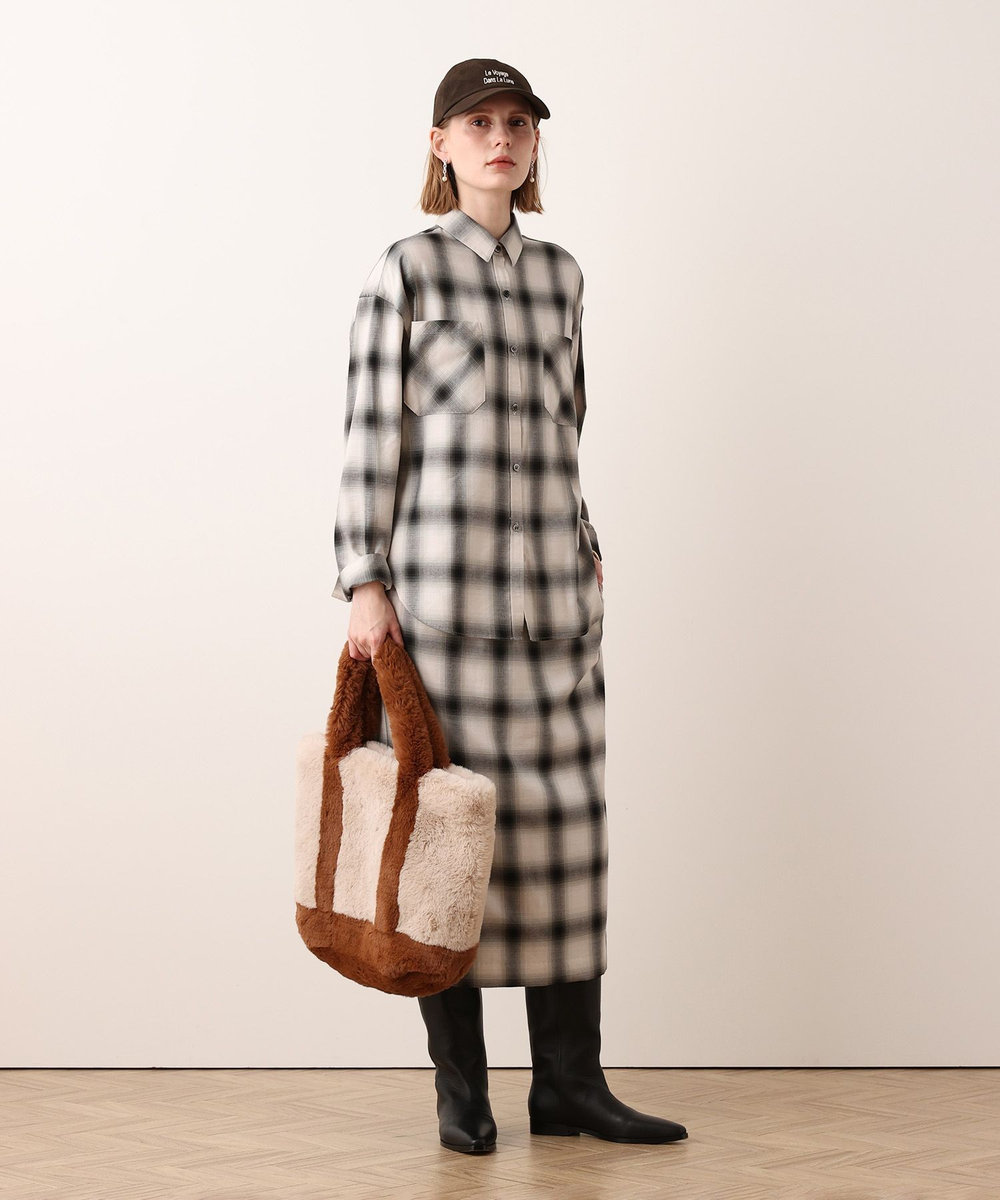 allureville オンブレーチェックシャツ ブラック系 (98)