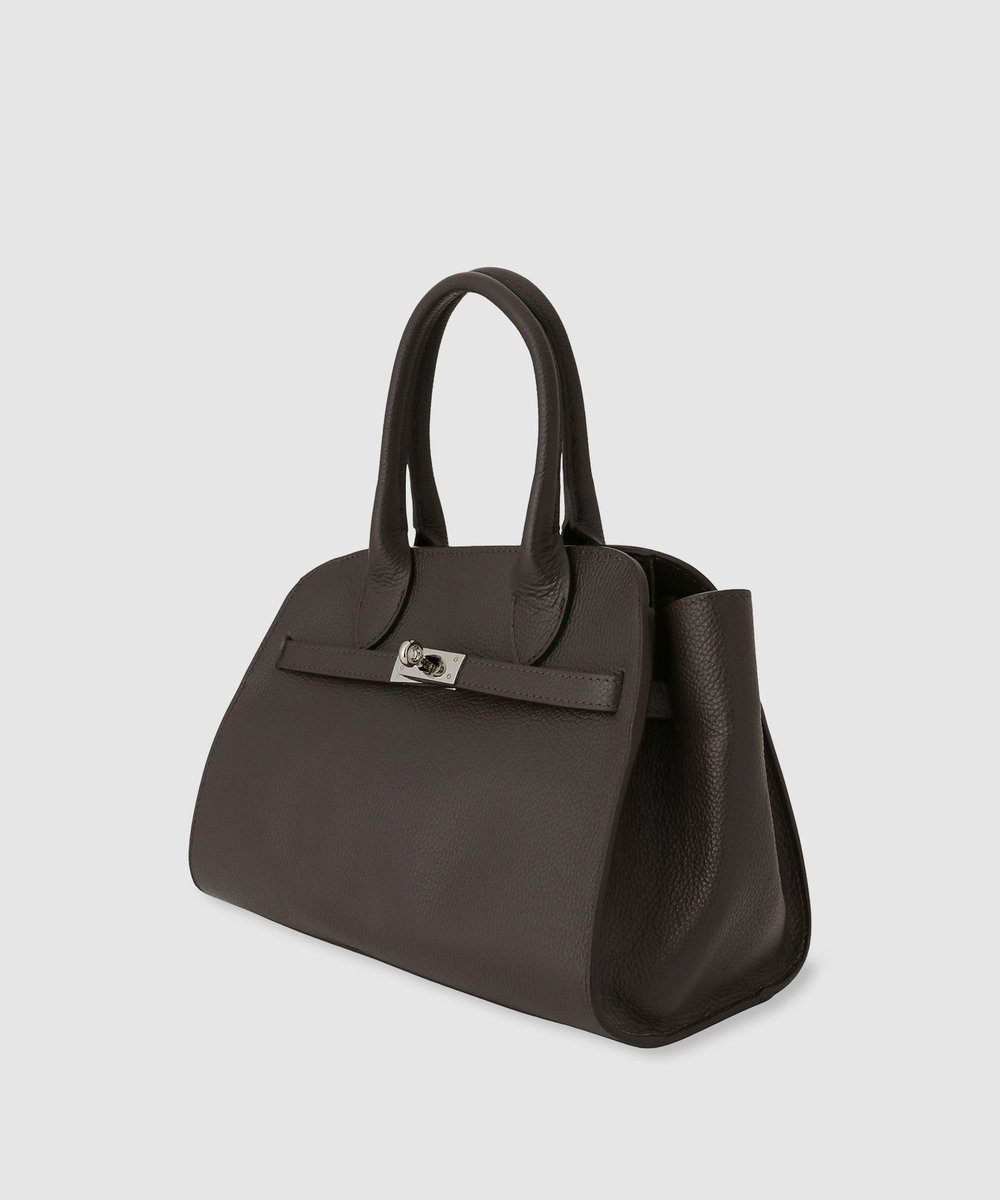 allureville ◇フロント尾錠トートバッグ ダークブラウン (82)