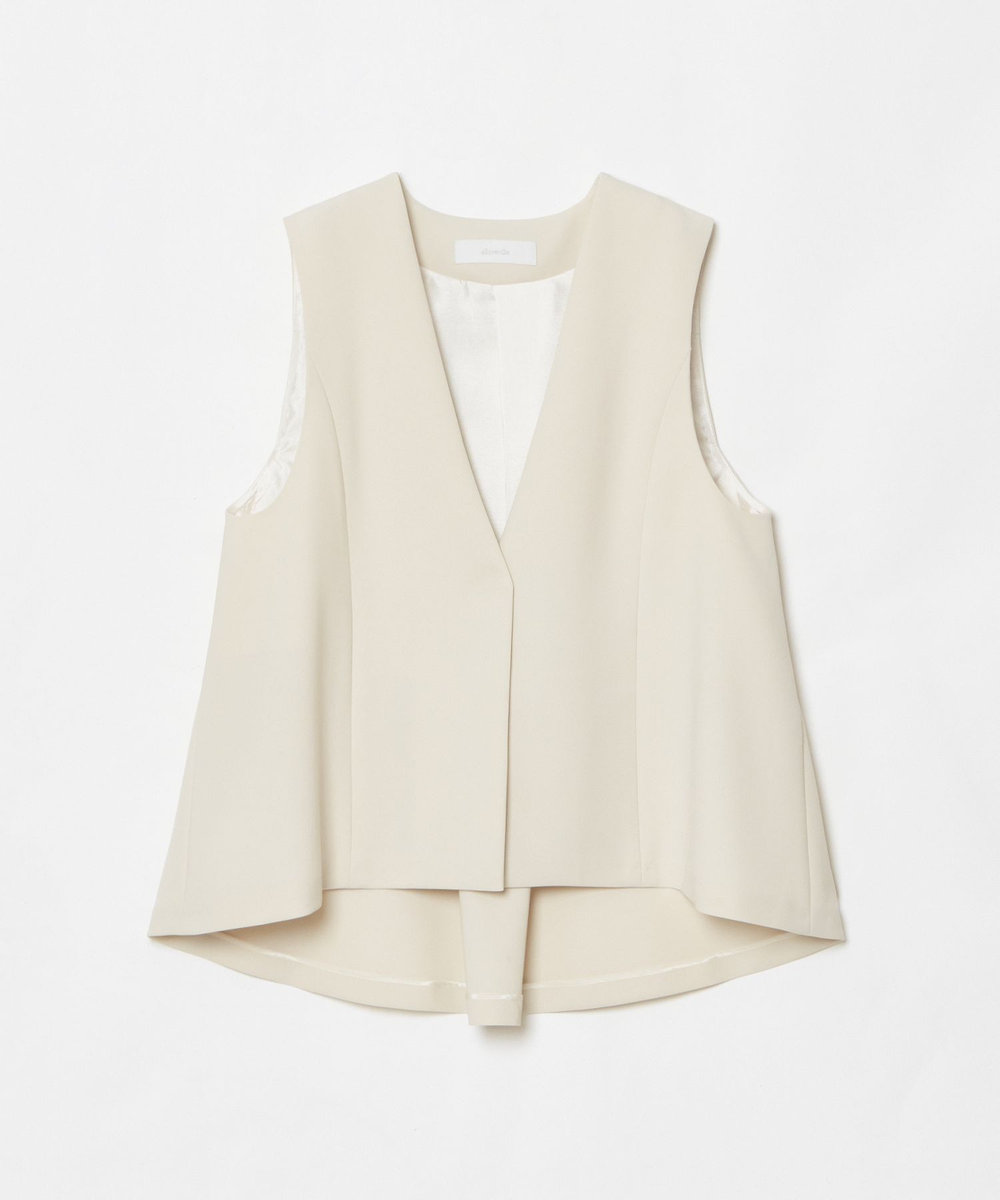 allureville ダブルクロスドレープジレ ベージュ (11)