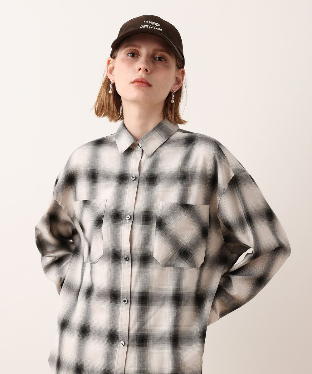 allureville オンブレーチェックシャツ ブラック系 (98)