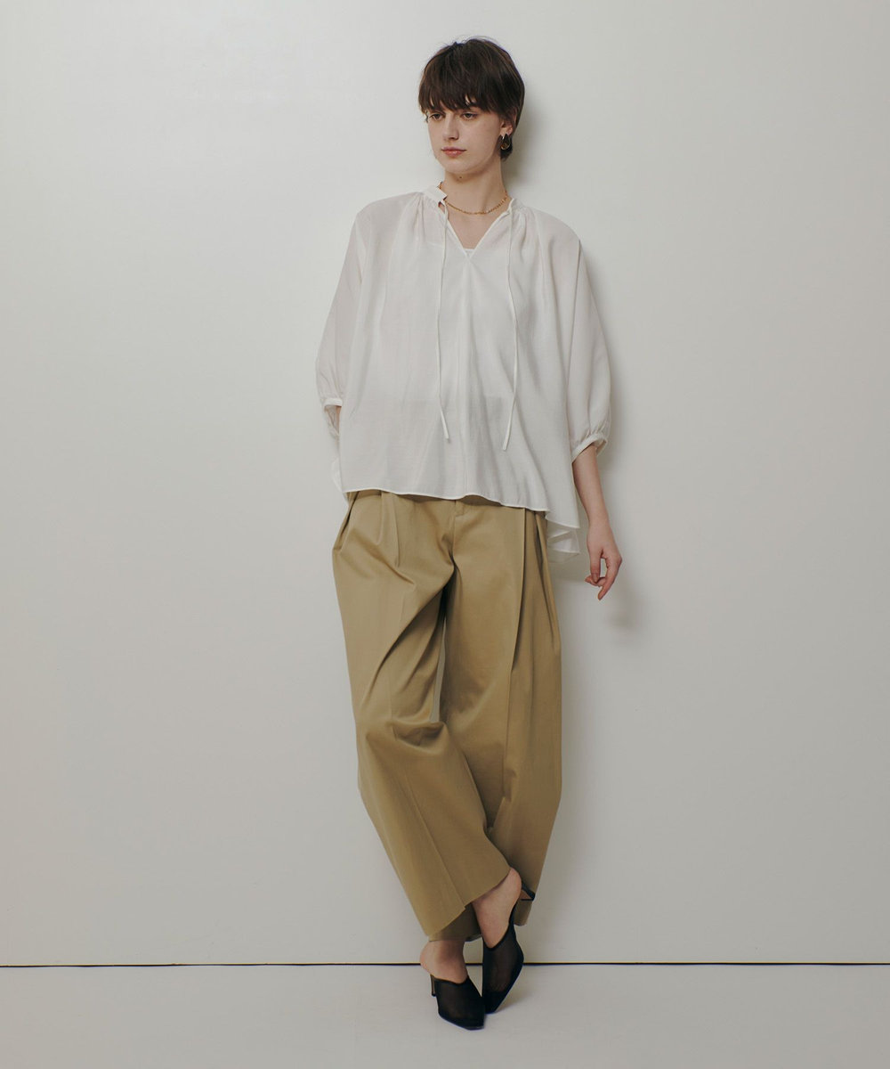 allureville チノボックスタックパンツ ベージュ (11)