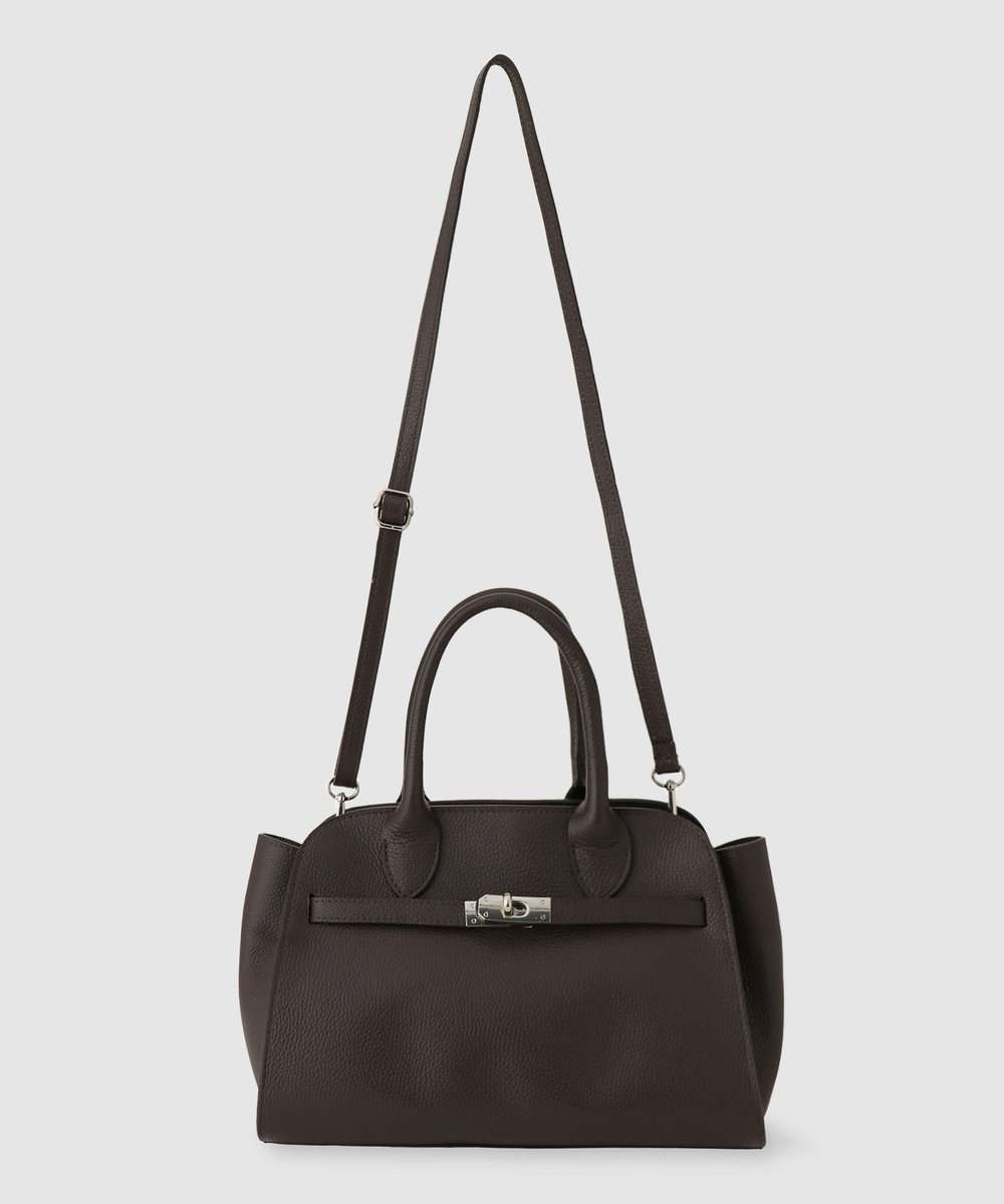 allureville ◇フロント尾錠トートバッグ ダークブラウン (82)