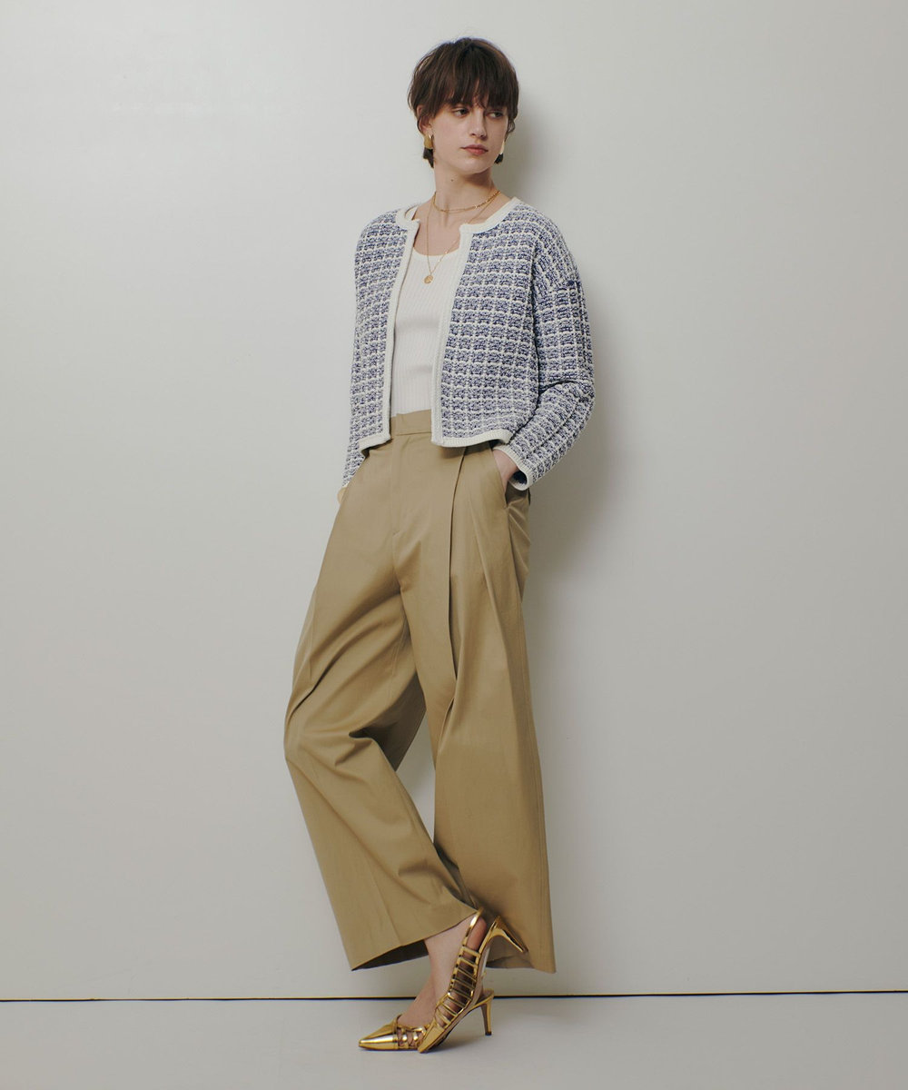 allureville チノボックスタックパンツ ベージュ (11)