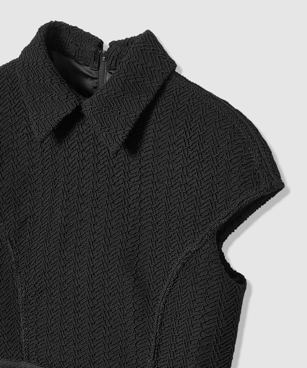 LOULOU WILLOUGHBY 【LOULOU WILLOUGHBY】コード刺繍ドッキングワンピース ブラック (95)