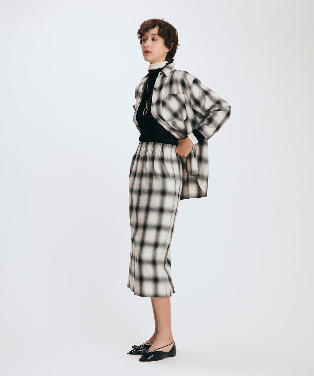 allureville オンブレーチェックシャツ ブラック系 (98)