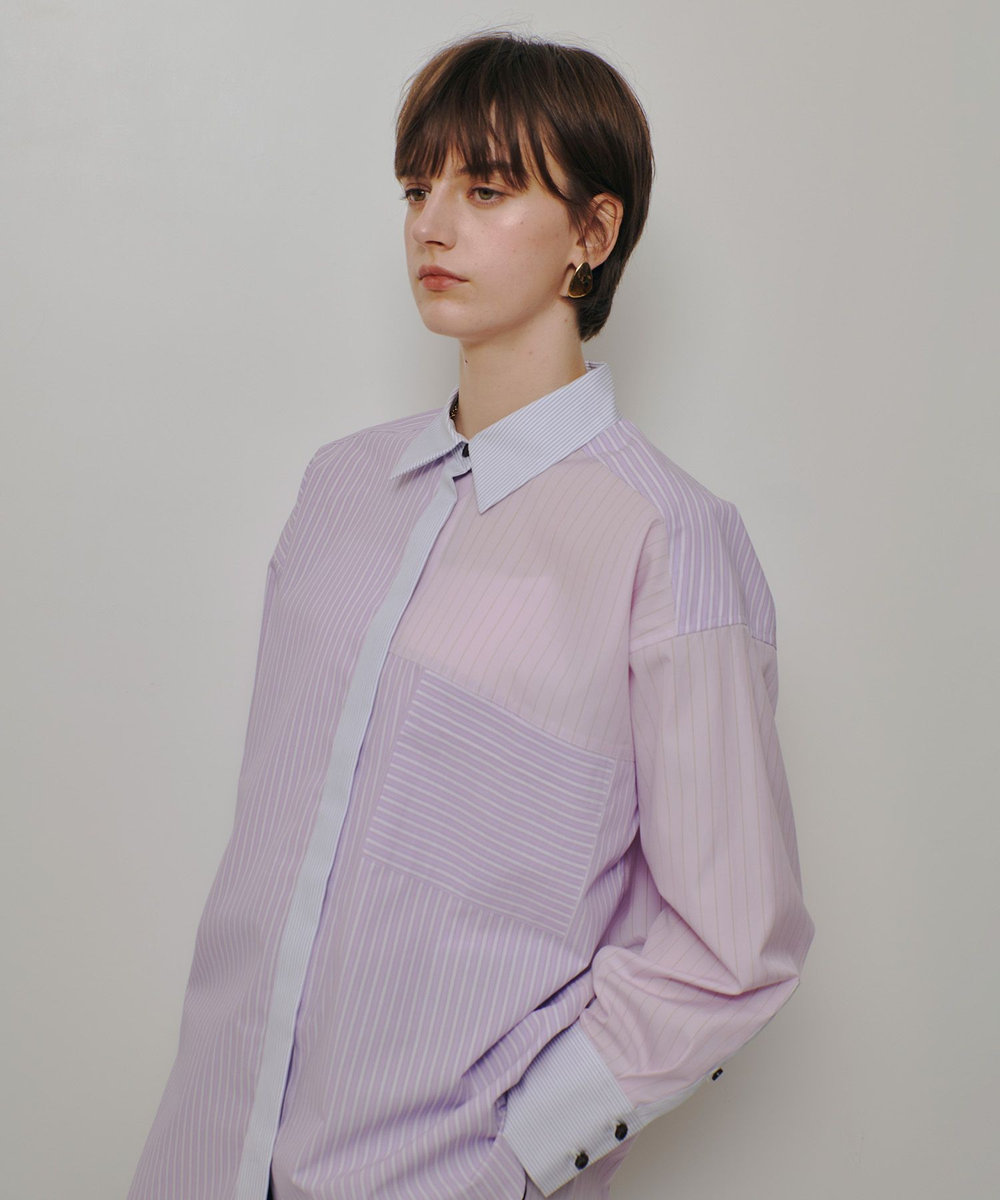 allureville クレイジーストライプシャツ ピンク (41)