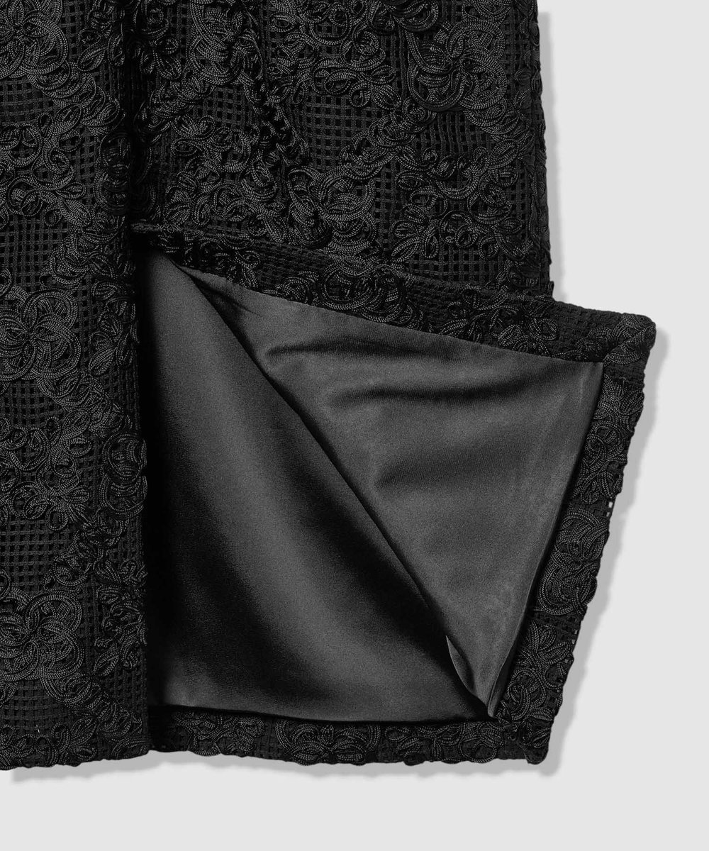 LOULOU WILLOUGHBY 【LOULOU WILLOUGHBY】コード刺繍ドッキングワンピース ブラック (95)