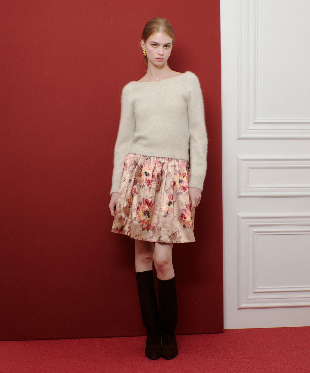 LOULOU WILLOUGHBY 【LOULOU WILLOUGHBY】カシミヤブレンドファー加工プルオーバー ライトベージュ (12)